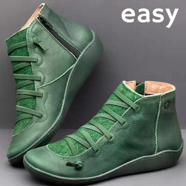 Premium Orthopedic Lace-Up Ankle Boots, Genuine Comfy Orthopedic Leather Boots, 2024 Design