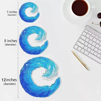 Ocean Wave Fused Glass Sculpture