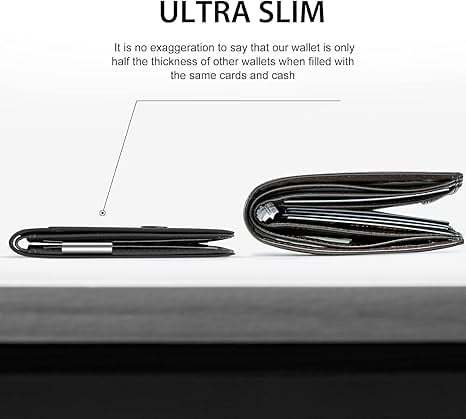 Men's Slim Blocking Wallet - Minimalist Carbon Fiber Bifold