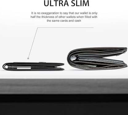 Men's Slim Blocking Wallet - Minimalist Carbon Fiber Bifold