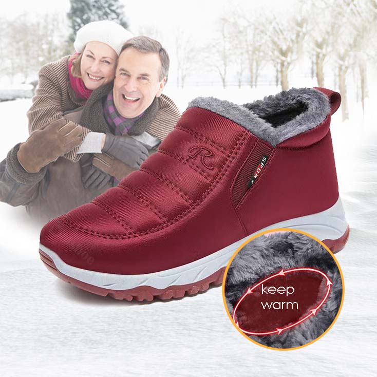 Winter Simple Style Slip On Warm Fleece Walking Shoes