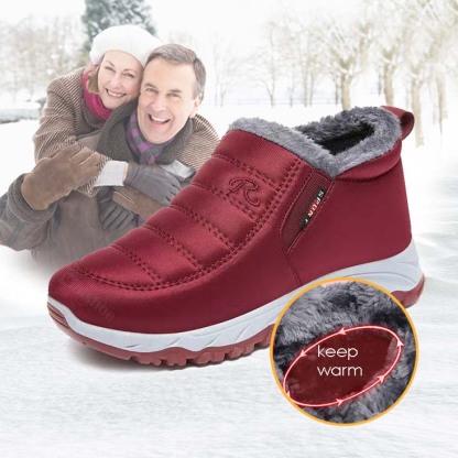 Winter Simple Style Slip On Warm Fleece Walking Shoes