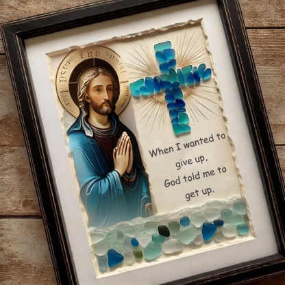 Jesus Sea Glass Art Decoration