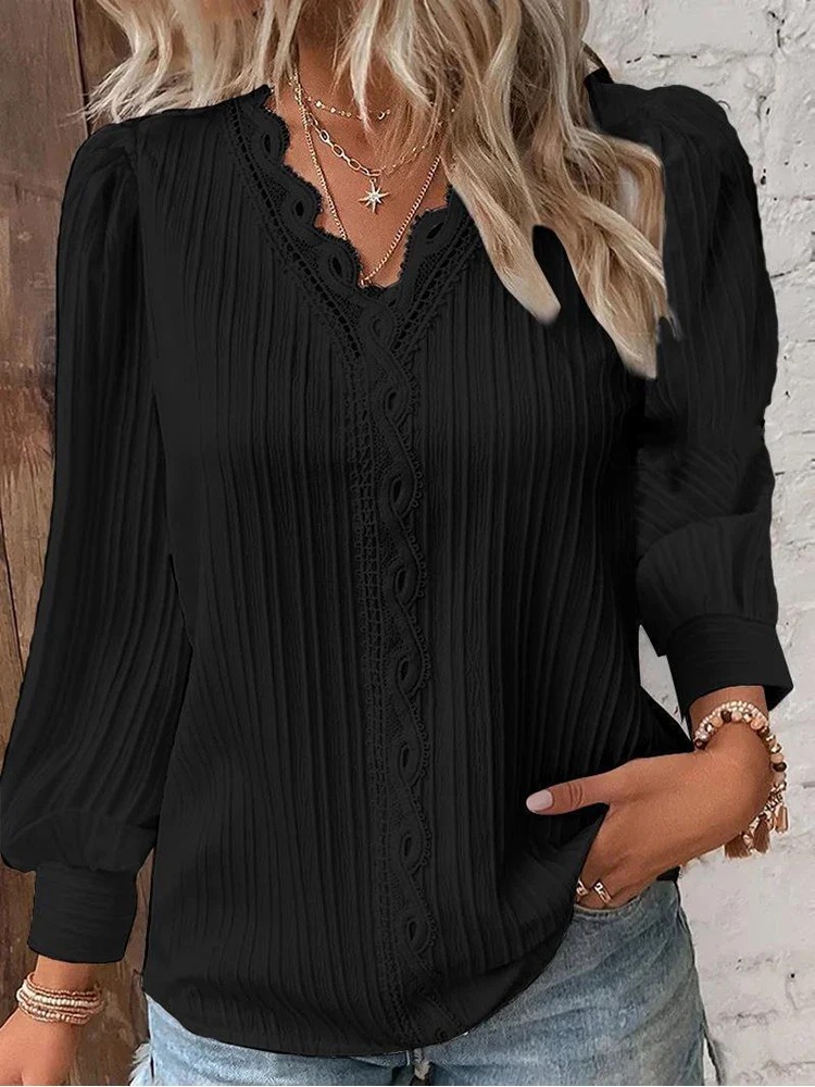 Elegant V Neckline Blouse