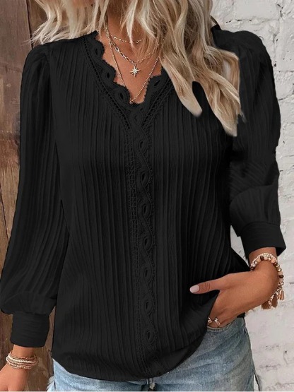 Elegant V Neckline Blouse