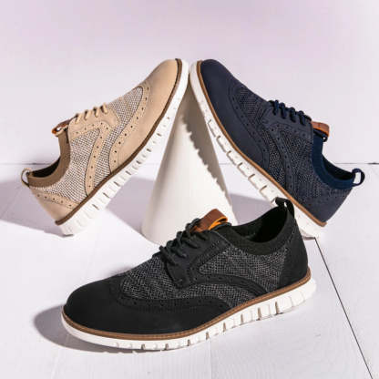 Breathable Men's Two-Tone Sneakers - Lightweight Summer Shoes