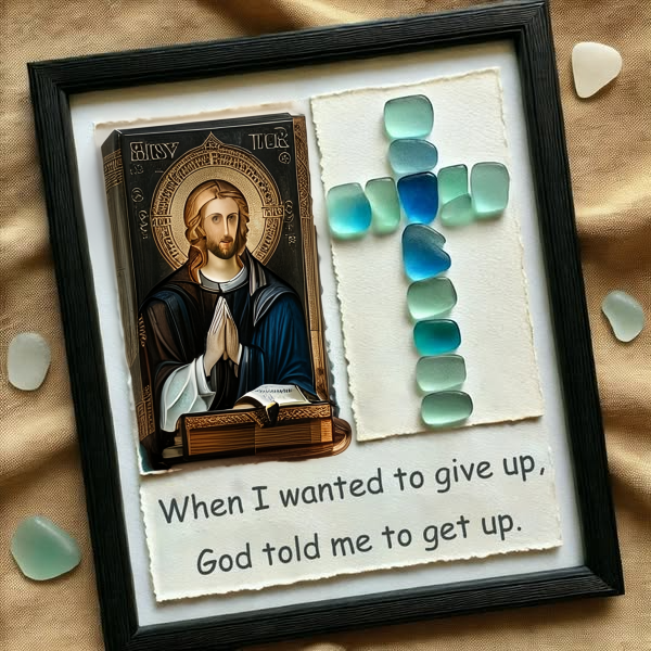 Jesus Sea Glass Art Decoration