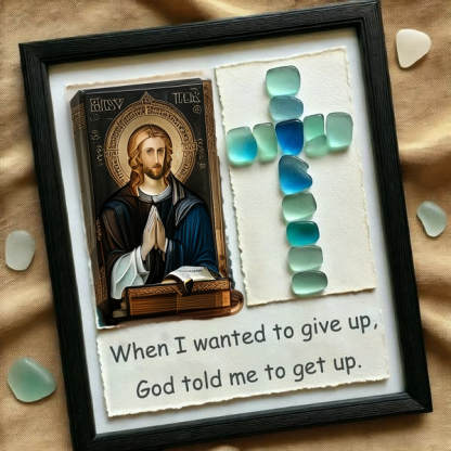 Jesus Sea Glass Art Decoration