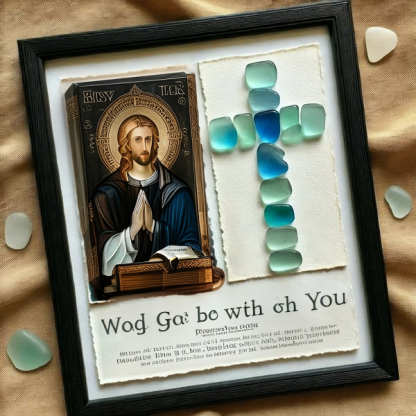 Jesus Sea Glass Art Decoration