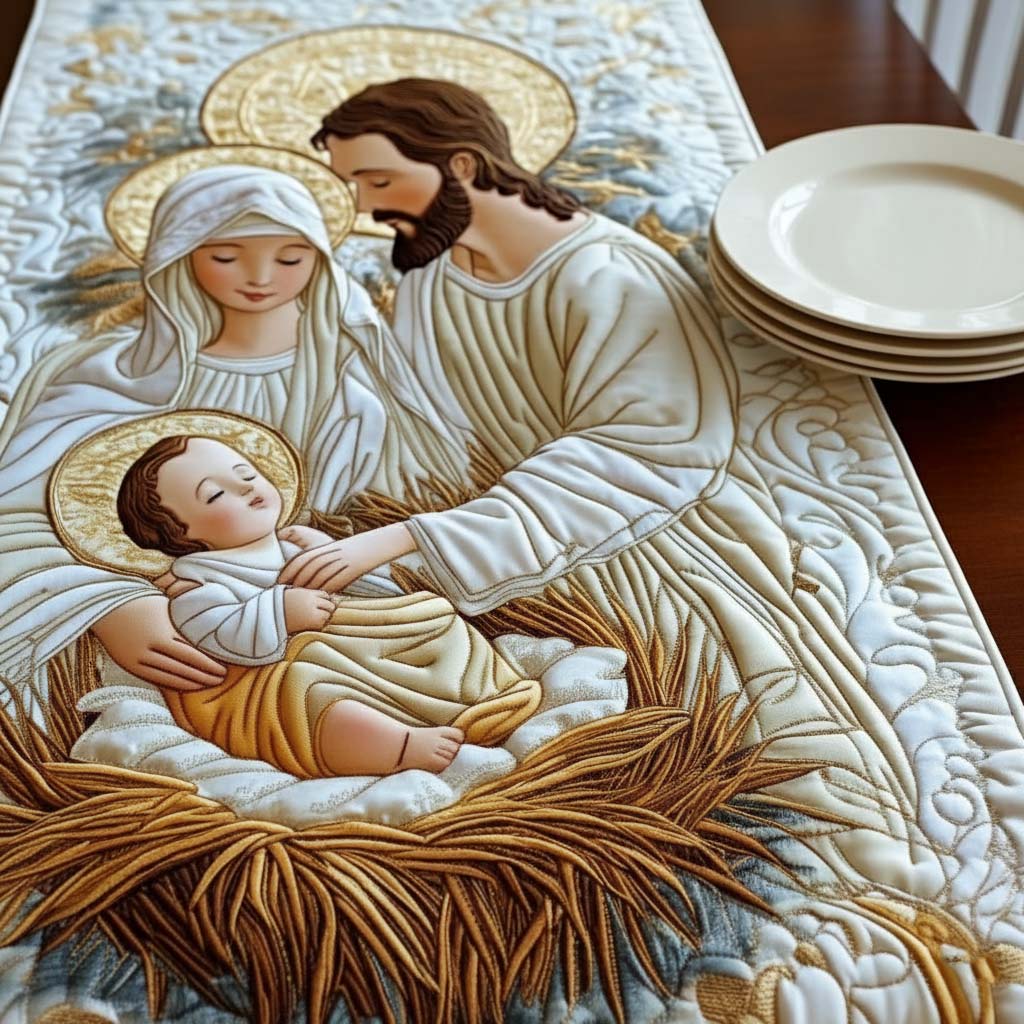 Bethlehem Starlight Quilted Table Runner NCU0NT1424