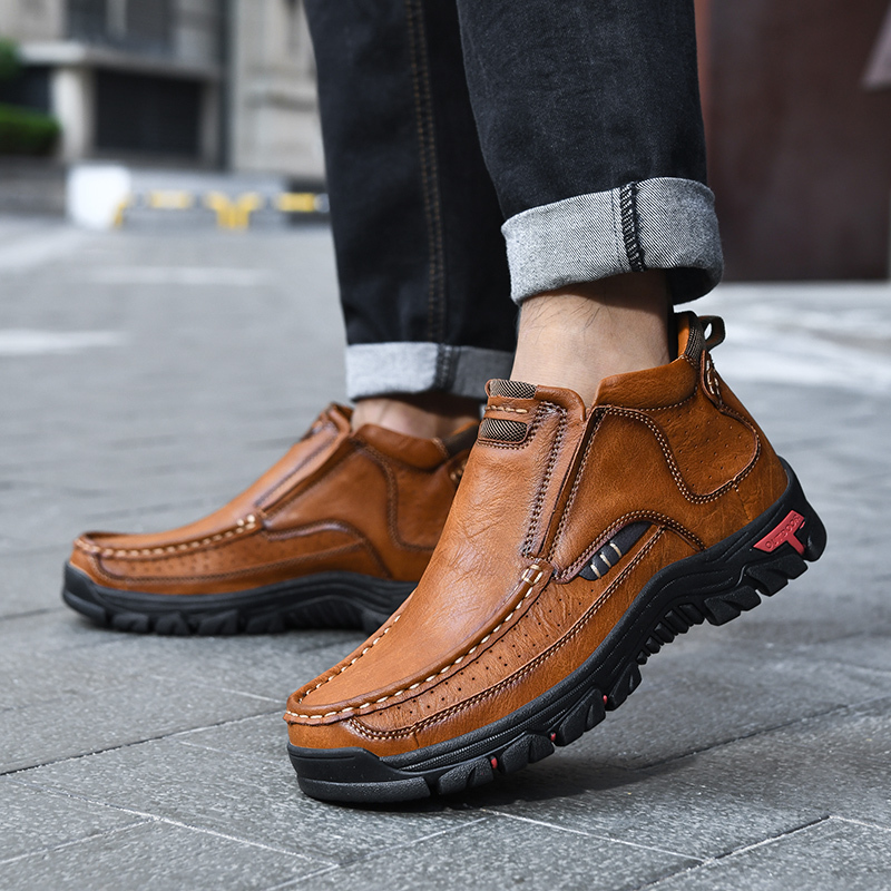 ⏰Last day 70% OFF - 2025 Hot selling men's casual thick-soled non-slip orthopedic leather boots