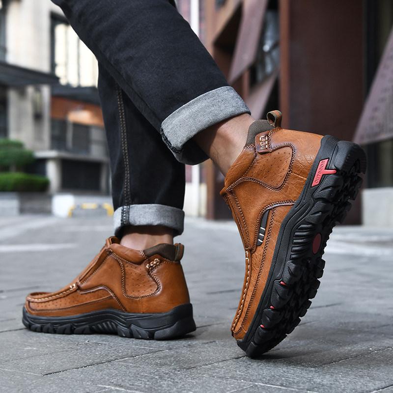 ⏰Last day 70% OFF - 2025 Hot selling men's casual thick-soled non-slip orthopedic leather boots