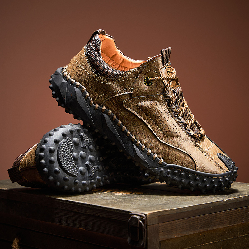 (⏰Clearance Sale-70%OFF🔥)Men’s Vintage Leather Hiking Shoes – Genuine Leather, Orthopedic Arch Support, Wide Toe Box, Waterproof, Breathable, Hand-Sewn, Non-Slip, Lightweight Shoes for Driving & Walking