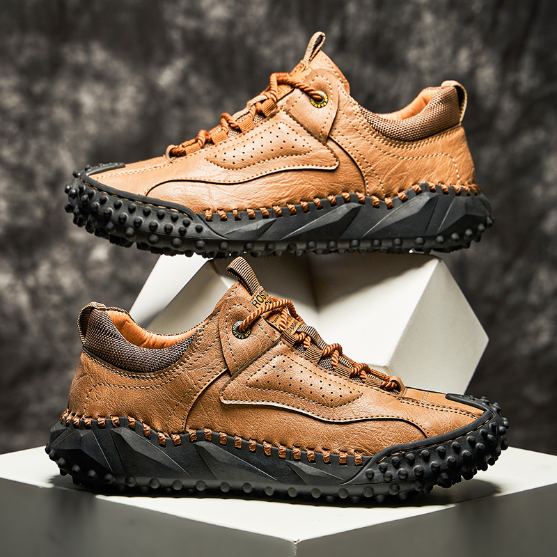 (⏰Clearance Sale-70%OFF🔥)Men’s Vintage Leather Hiking Shoes – Genuine Leather, Orthopedic Arch Support, Wide Toe Box, Waterproof, Breathable, Hand-Sewn, Non-Slip, Lightweight Shoes for Driving & Walking