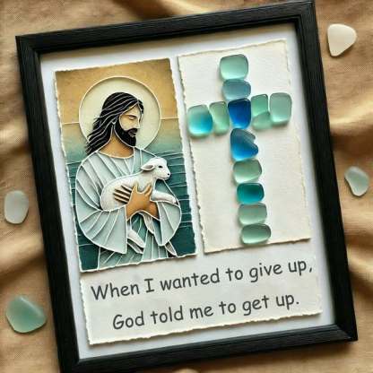 Jesus Sea Glass Art Decoration