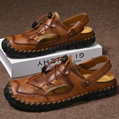 ⏰Last Day! 60% OFF 🔥ENJERR® Men's Genuine Leather Breathable 2-in-1 Orthopedic Sandals