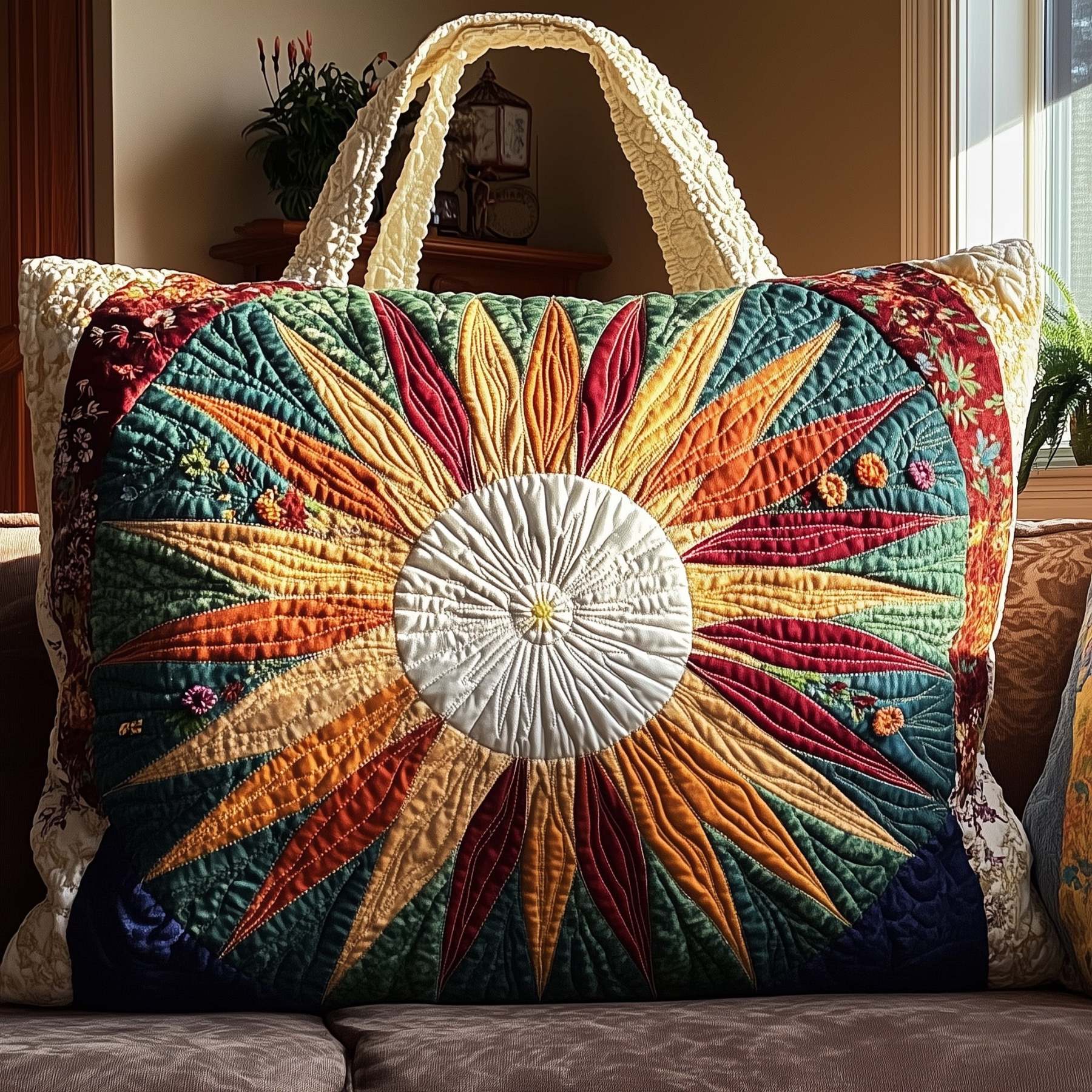 Hippie Sun Quilted Tote Bag GFTOHD7887