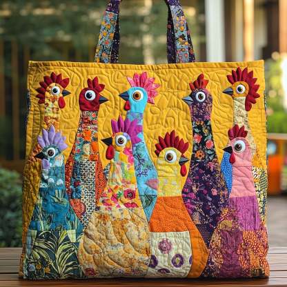 Funky Chicken Quilted Tote Bag GFTOHD7928