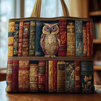 Bookish Owl Heaven Quilted Tote Bag GFTOHD8434