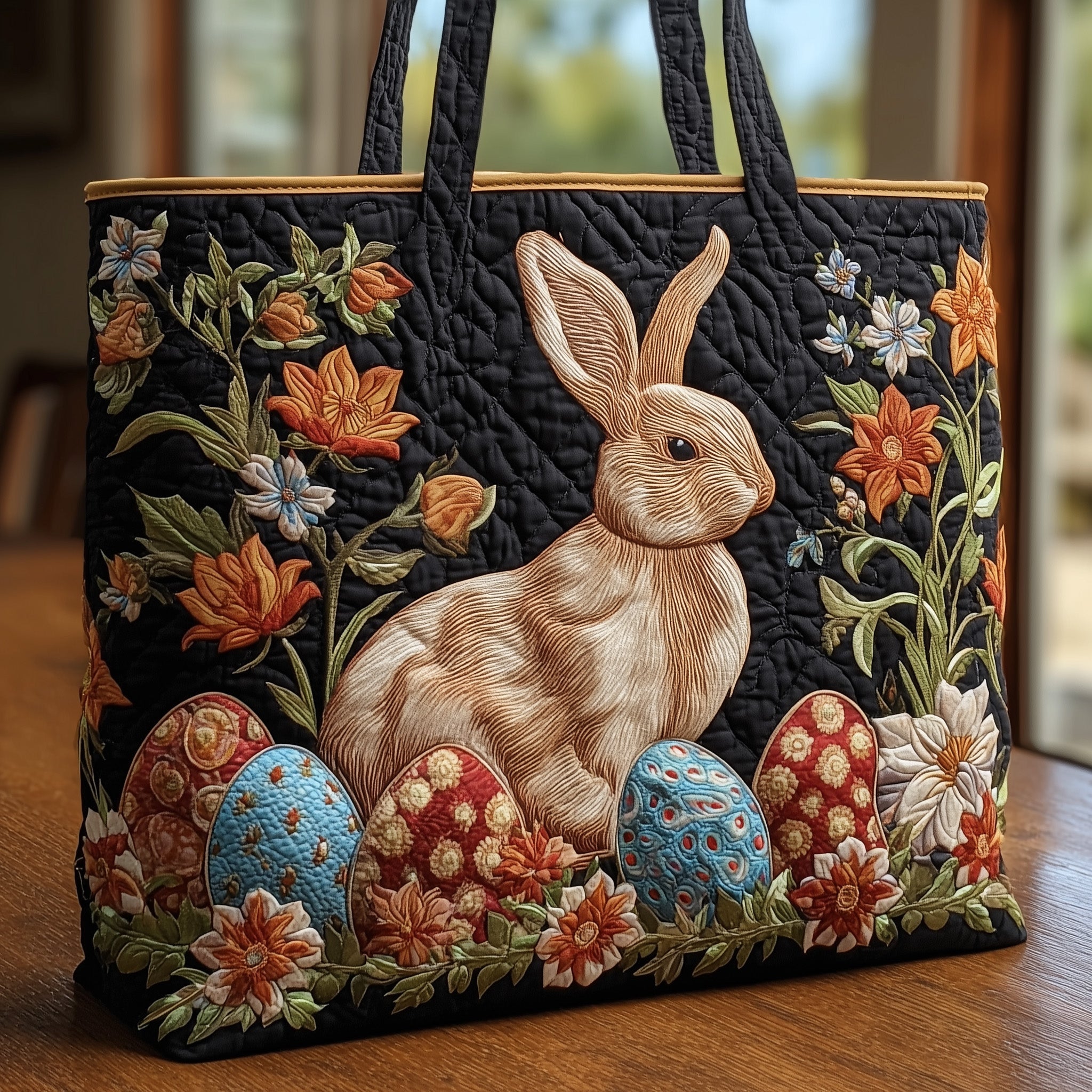 Blooming Bunny Quilted Tote Bag GFTOHD8480