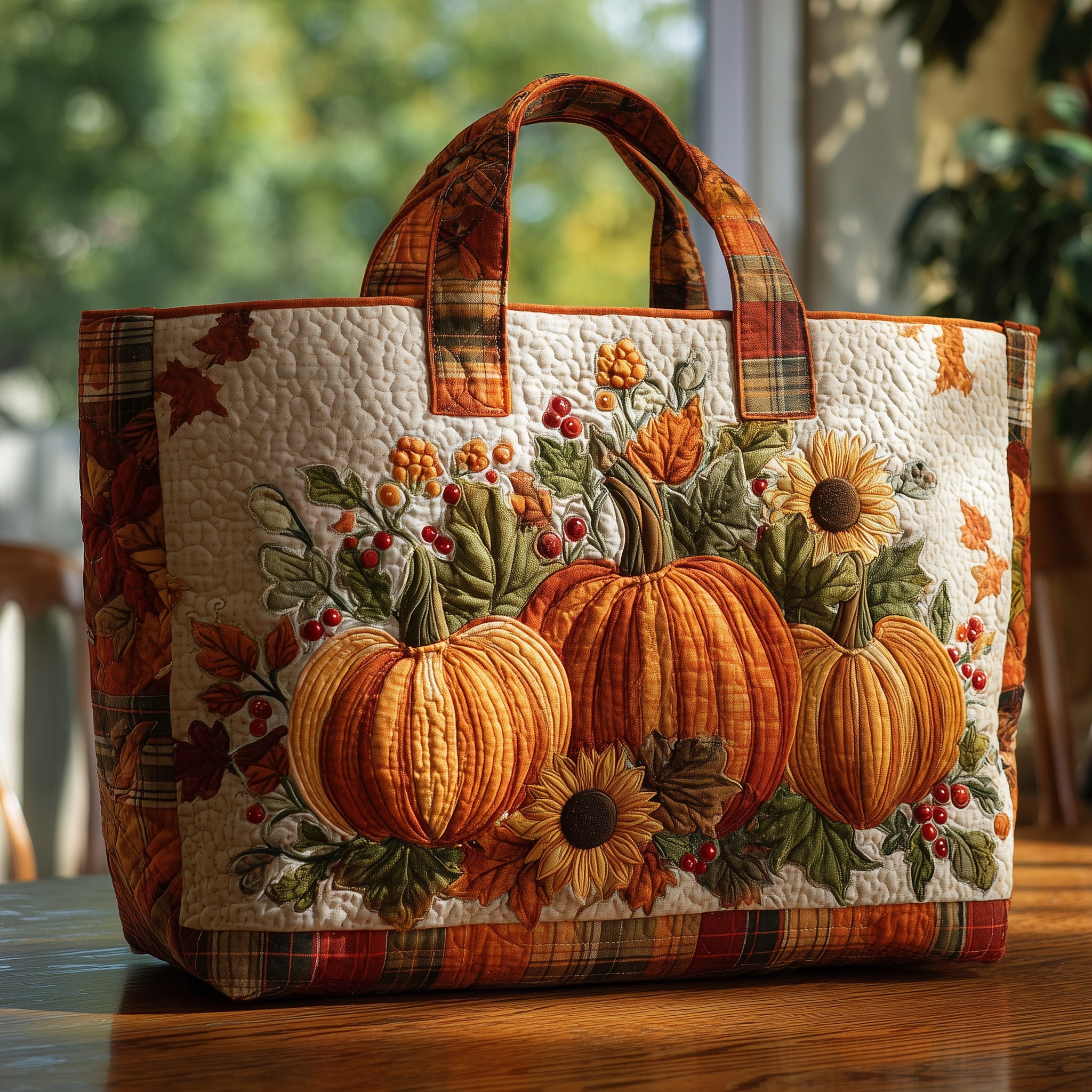 Autumn Pumpkin Quilted Tote Bag GFTOHD8775