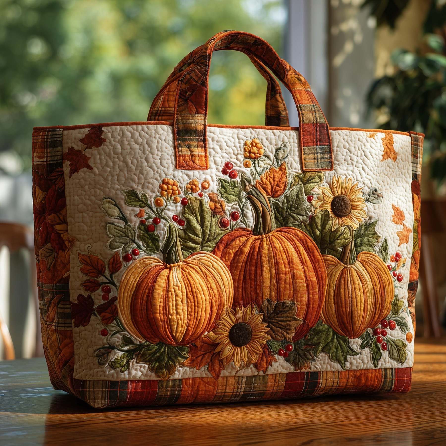 Autumn Pumpkin Quilted Tote Bag GFTOHD8775