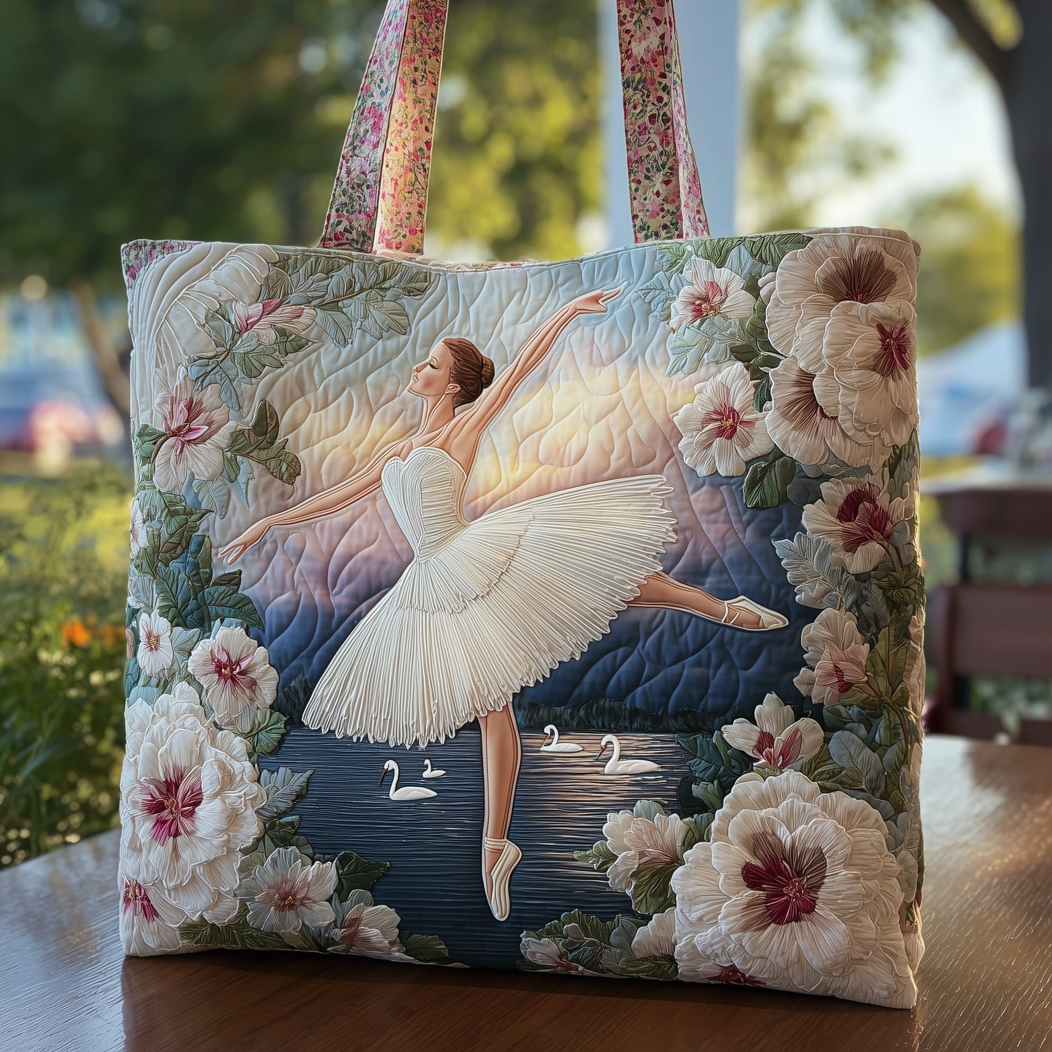 Elegant Ballerina Quilted Tote Bag GFTOHD8881