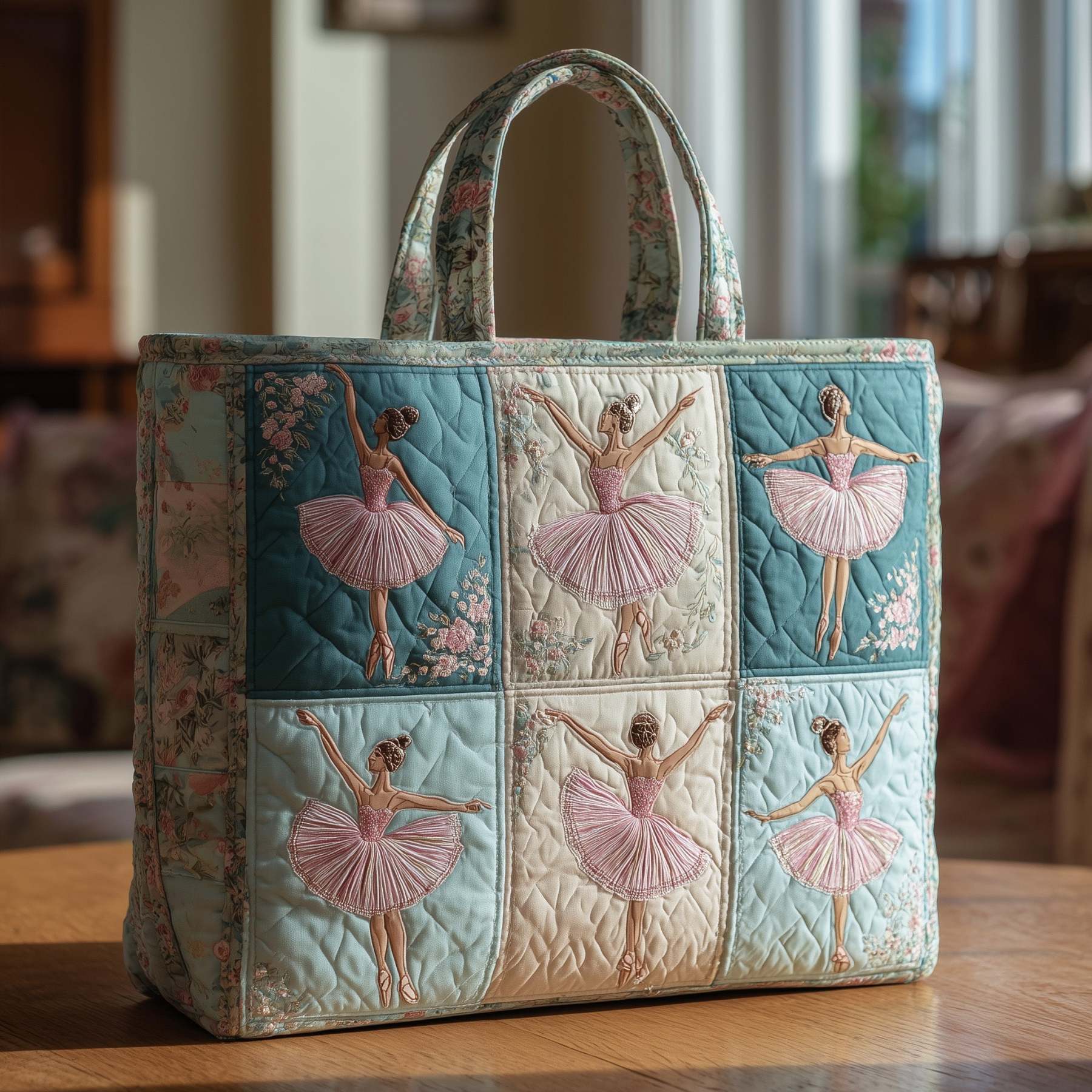 Elegant Ballerina Quilted Tote Bag GFTOHD8890