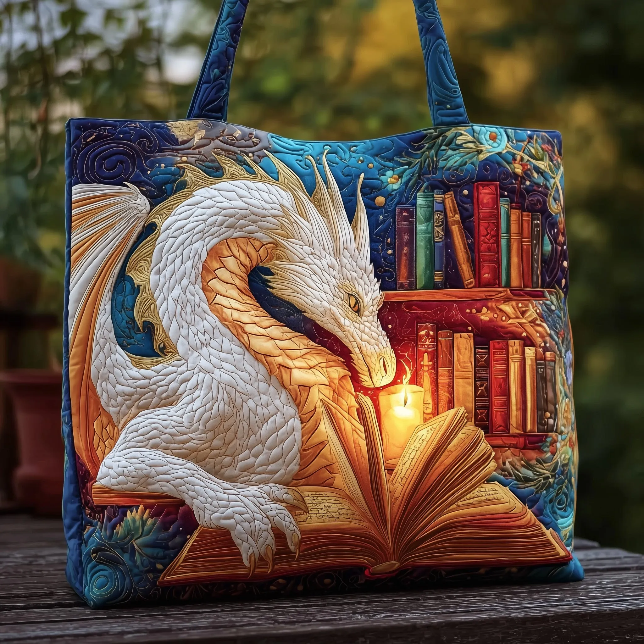 Dragon Quilted Tote Bag