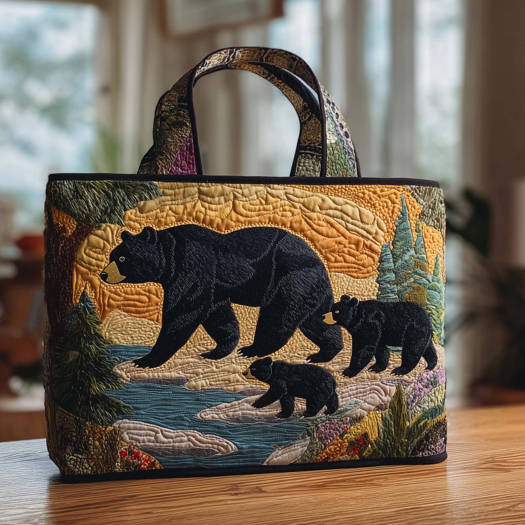 Wilderness Bear Quilted Tote Bag GFTOMA1872