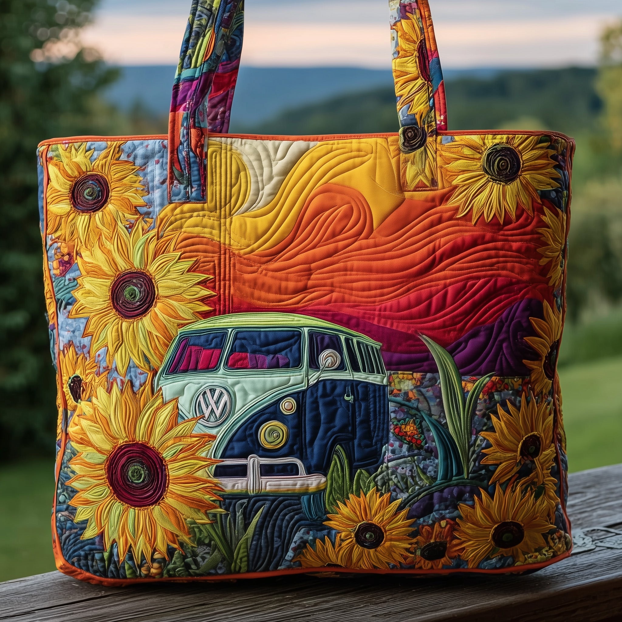 Hippie Van Quilted Tote Bag GFTOMA2619
