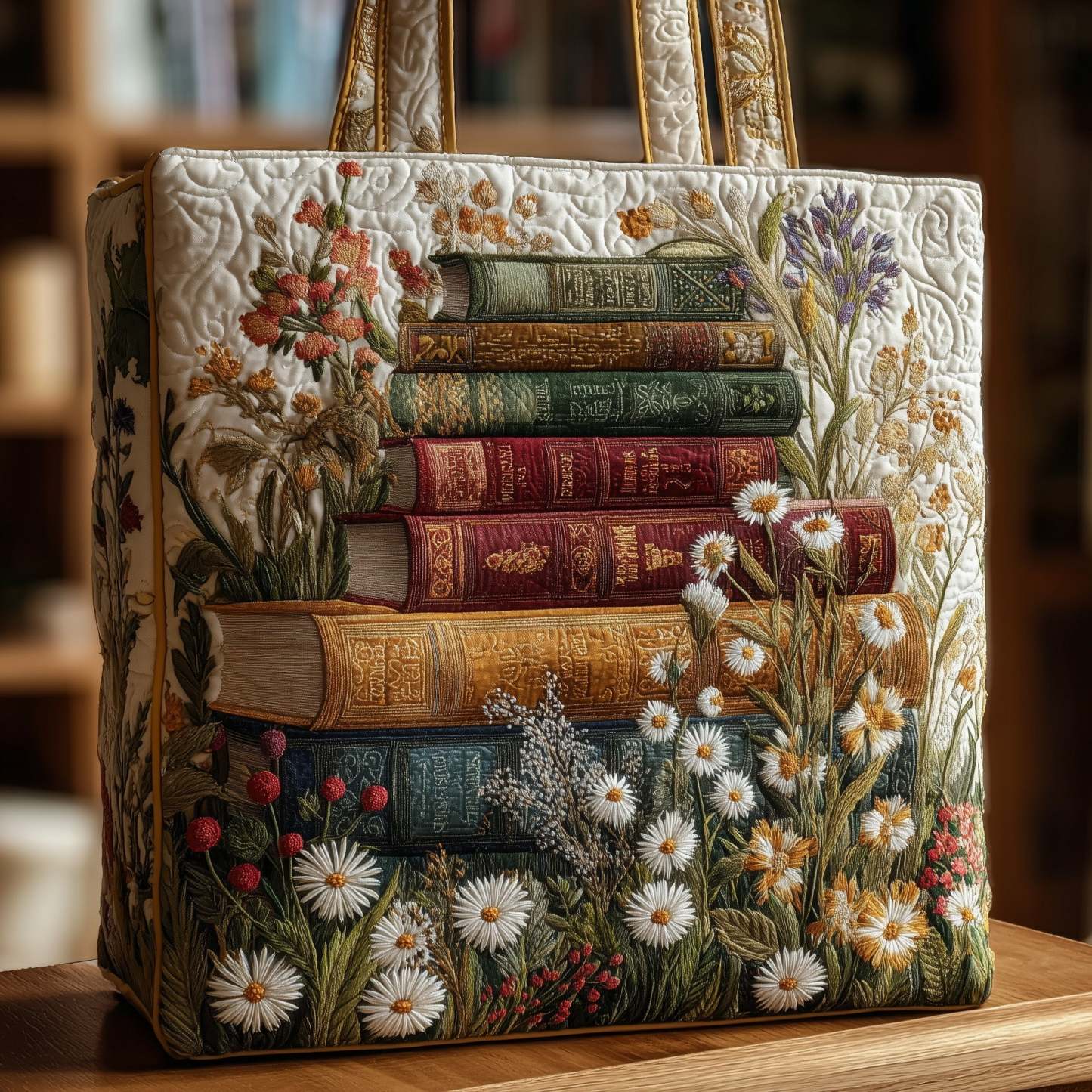 Exquisite Bookworm Quilted Tote Bag GFTONL5215