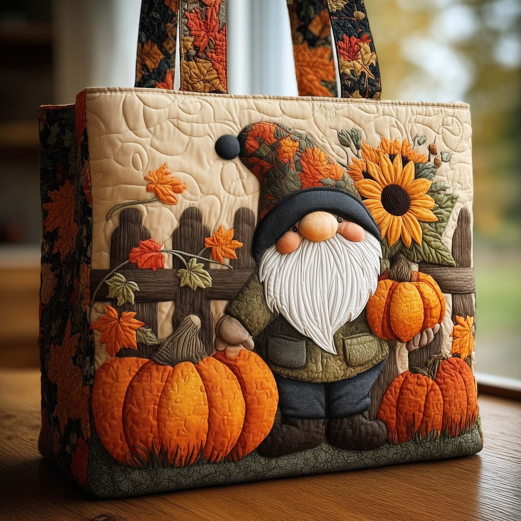 Fall Gnome Quilted Tote Bag GFTONL5330