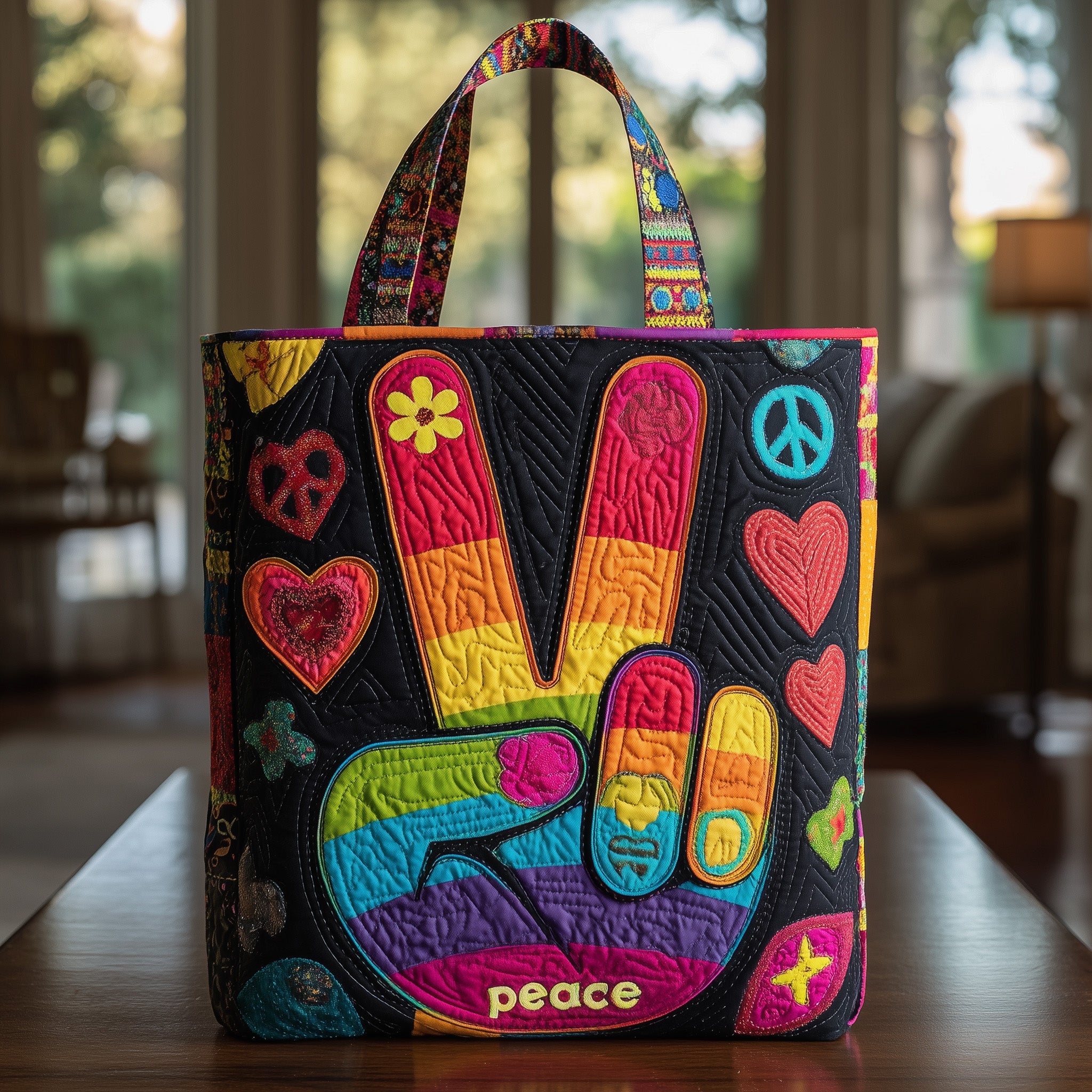 Hippie Vibe Quilted Tote Bag GFTONL6785