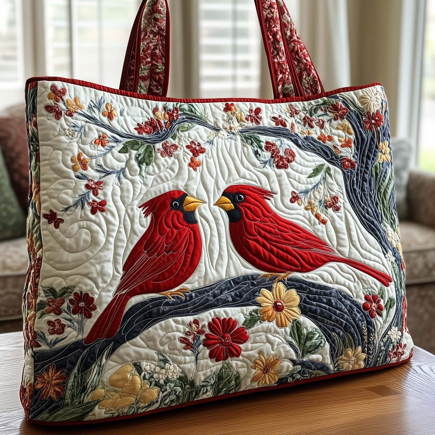 Cardinal Love Quilted Tote Bag GFTONT1013