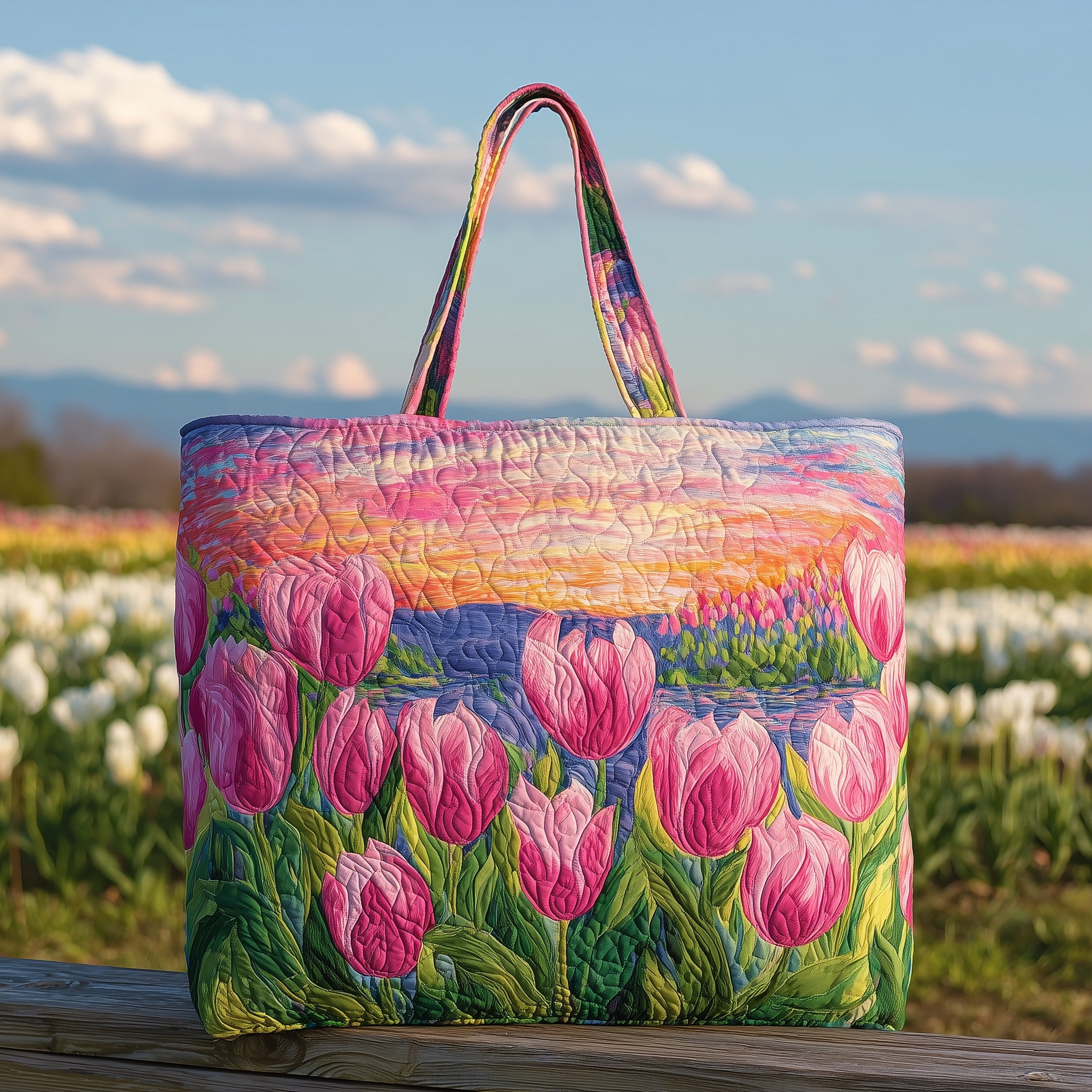 Tulip Sunset Quilted Tote Bag GFTONT2217