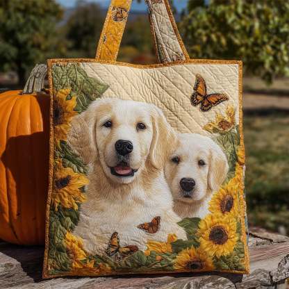 Happy Golden Retriever Quilted Tote Bag GFTONT2349