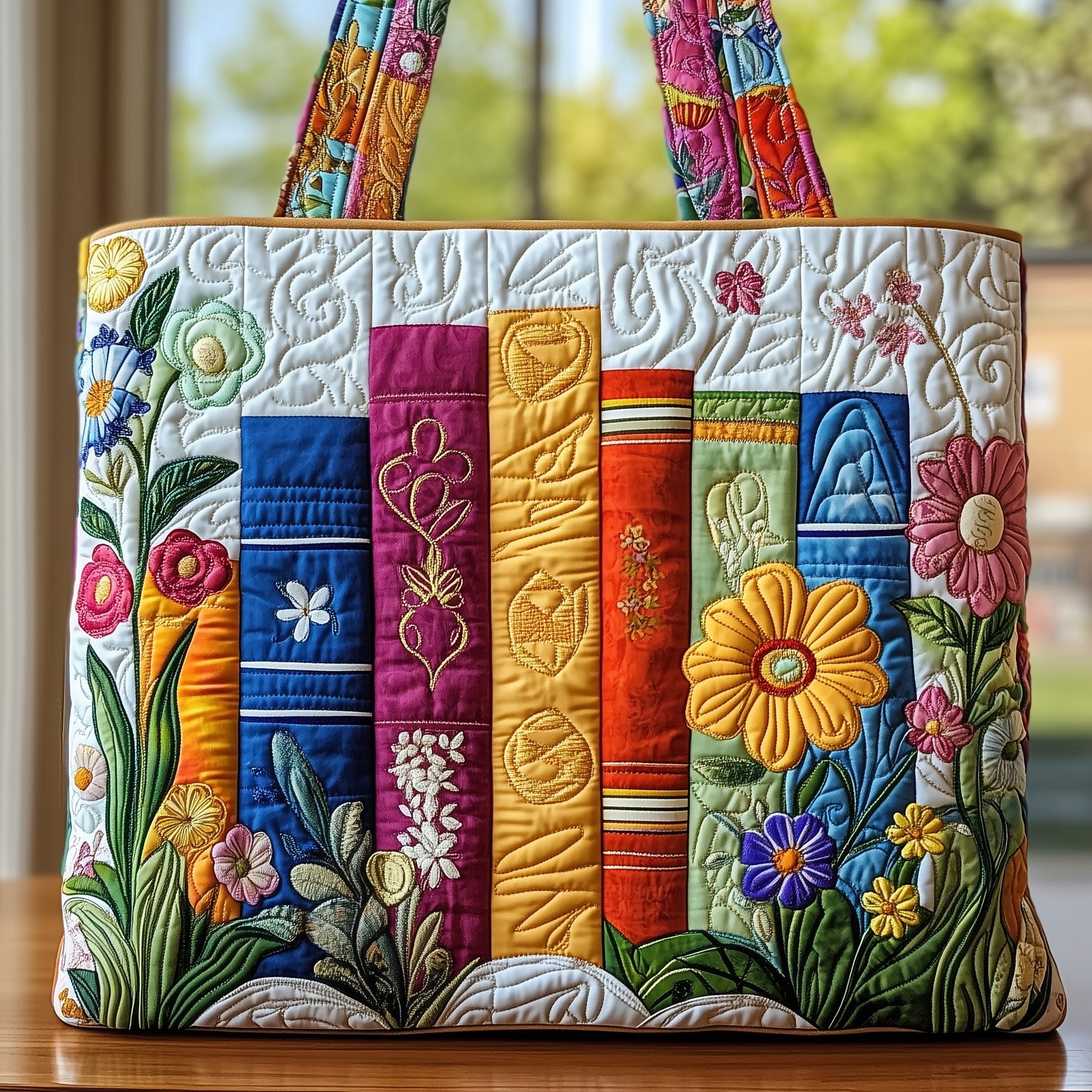 Floral Library Quilted Tote Bag GFTONT914