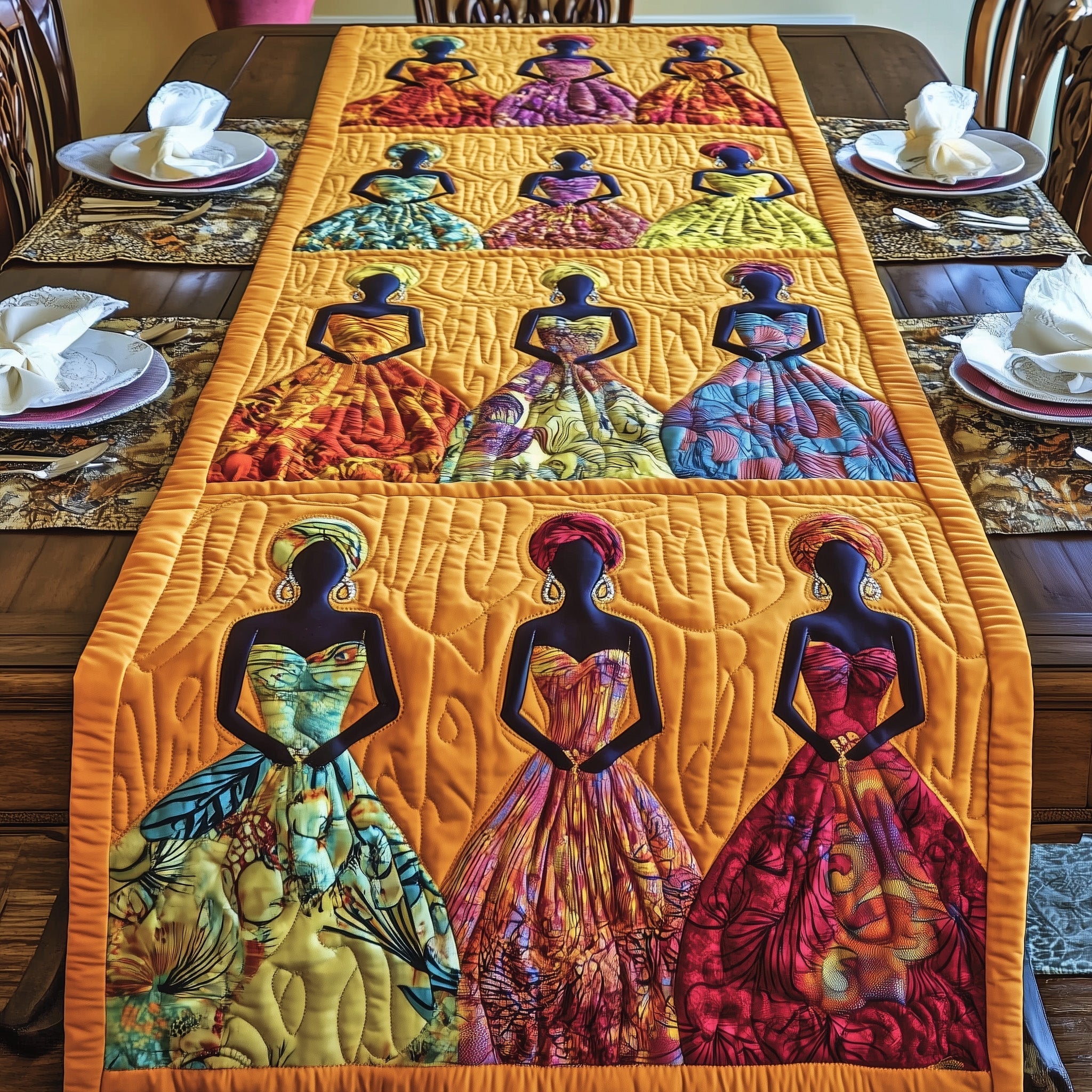 Golden Queens Quilted Table Runner GFTOTG1137