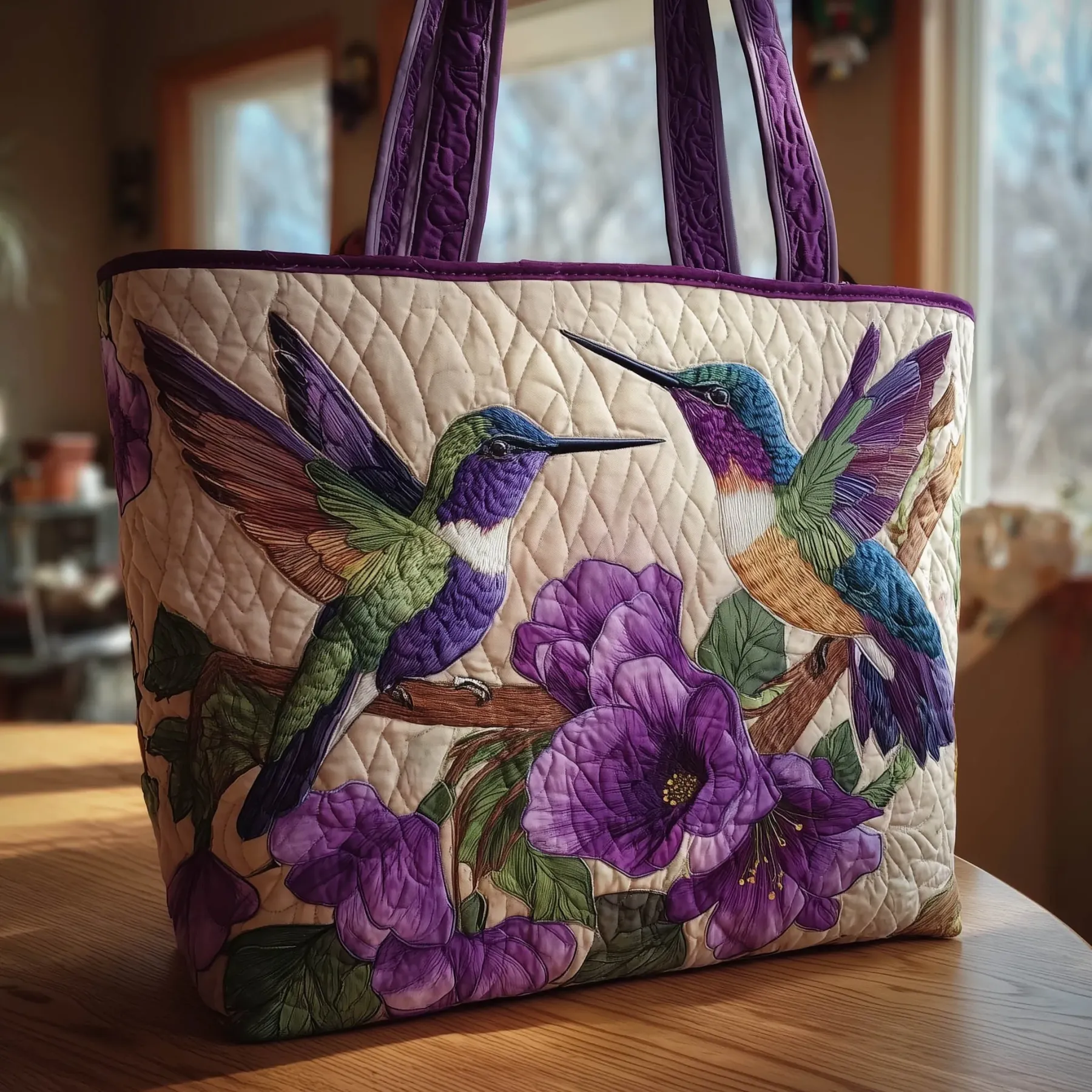 Funky Chicken Quilted Tote Bag