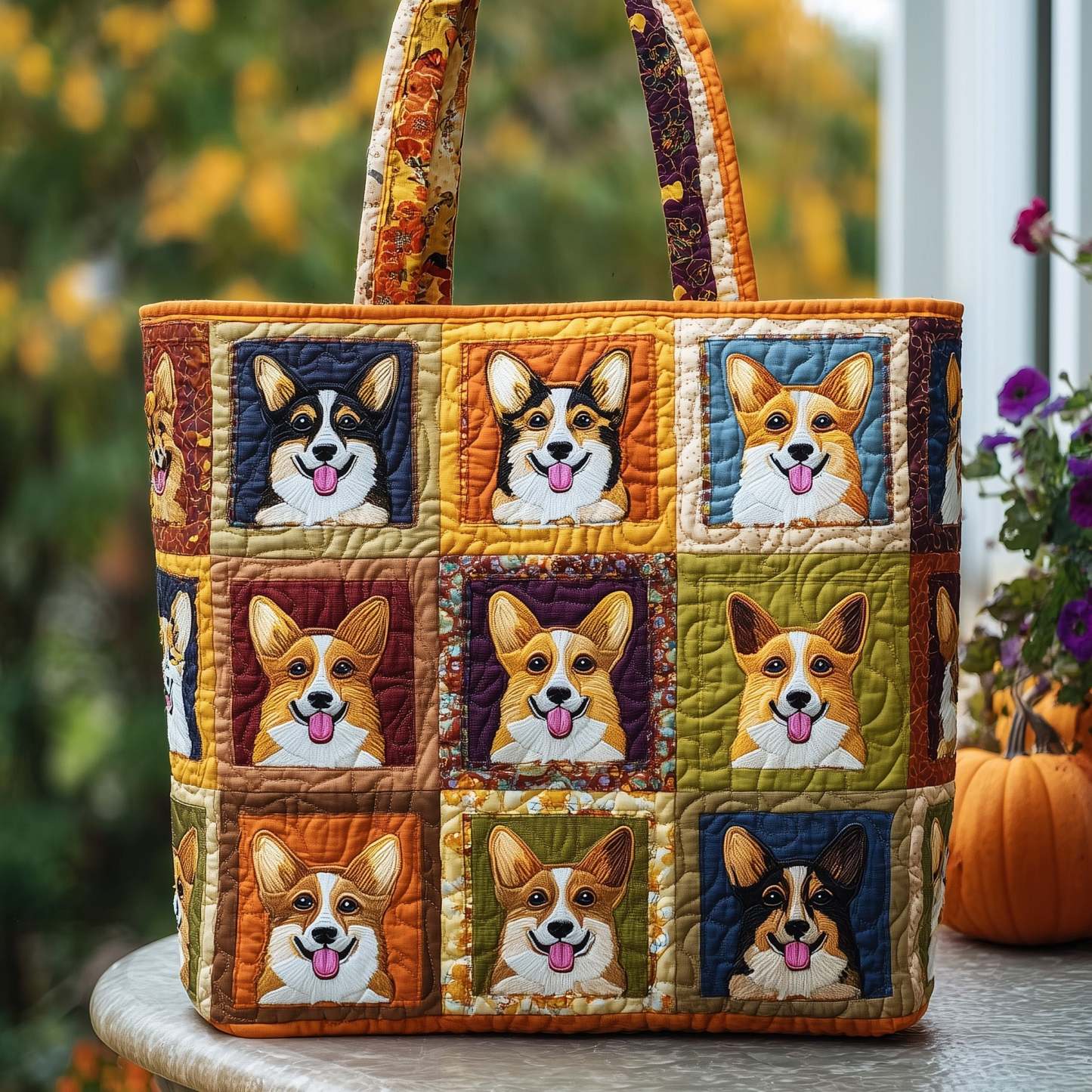 Corgi Charm Quilted Tote Bag GFTOTP11142