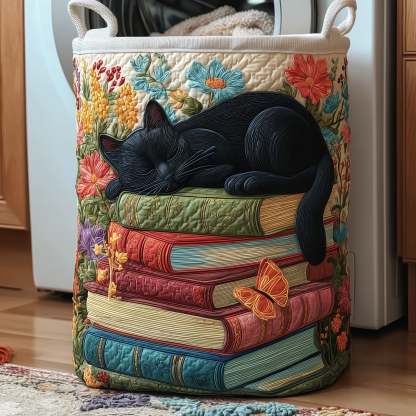 Purrfect Pages Quilted Laundry Basket GFTOTP11626
