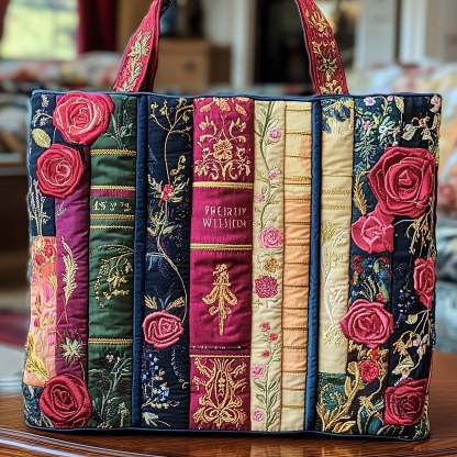 Bookish Quilted Tote Bag GFTOTP8993