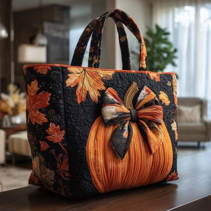 Rustic Pumpkin Charm Quilted Tote Bag GFTOTP9907