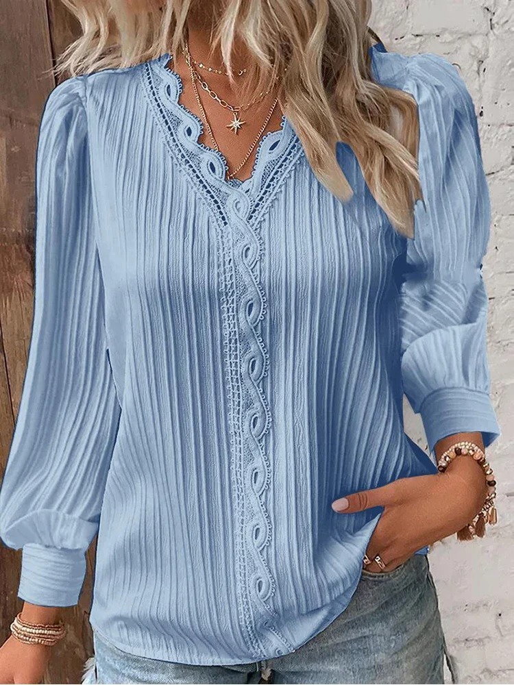 Elegant V Neckline Blouse