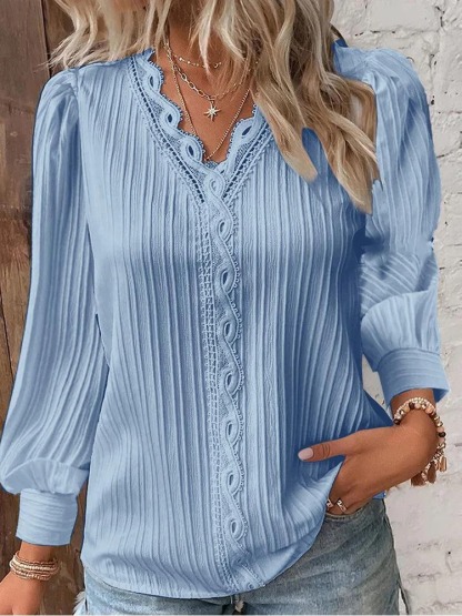 Elegant V Neckline Blouse