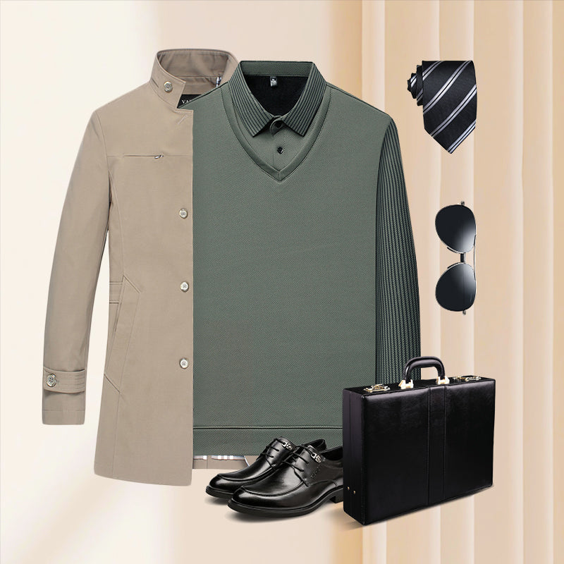 🎁 Hot Sale 49% OFF 🔥Striped Lapel Fake Two-Piece Shirt