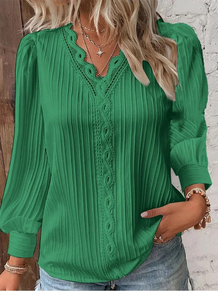 Elegant V Neckline Blouse