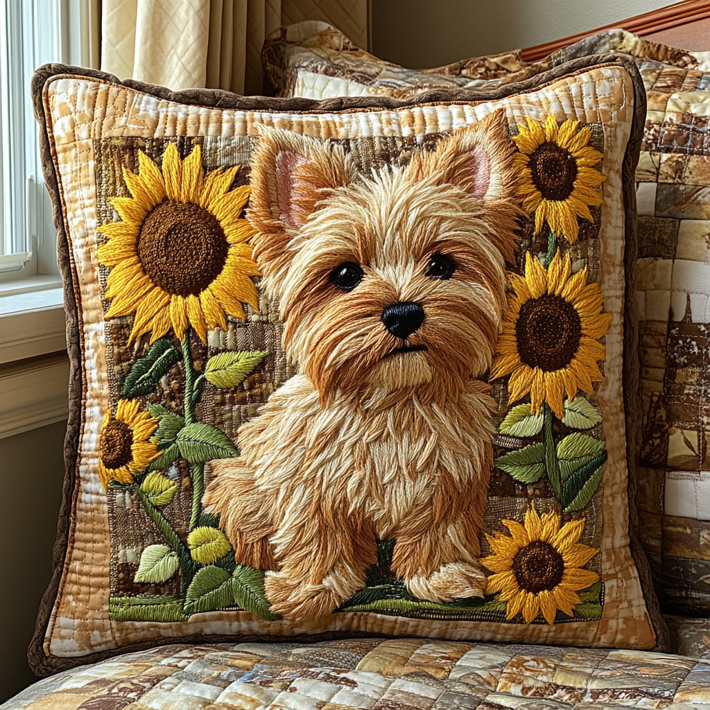 Yorkshire Terrier Quilted Pillow Case NCU0VT173