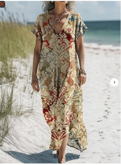 Comfortable Cotton Linen Boho Dress